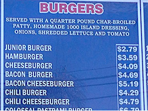 Omega Burgers Menu