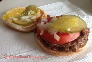 Carney's burger with the works